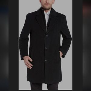 Madison Mens Wool Blend Charcoal Overcoat Fully Lined Sz. Small 36-37